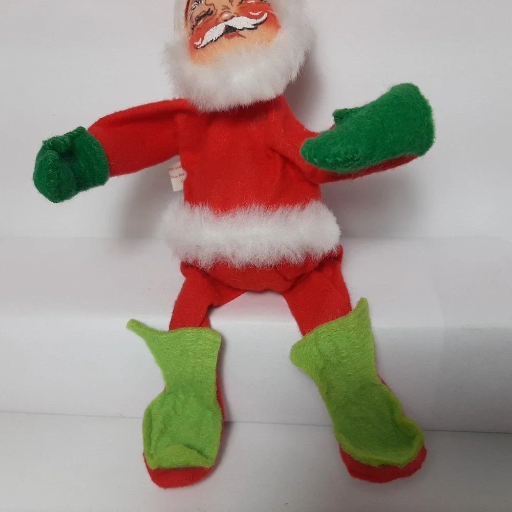 Vintage '71 Annalee Santa Claus Mobilitee Doll Christmas Decorative Shelf Sitter